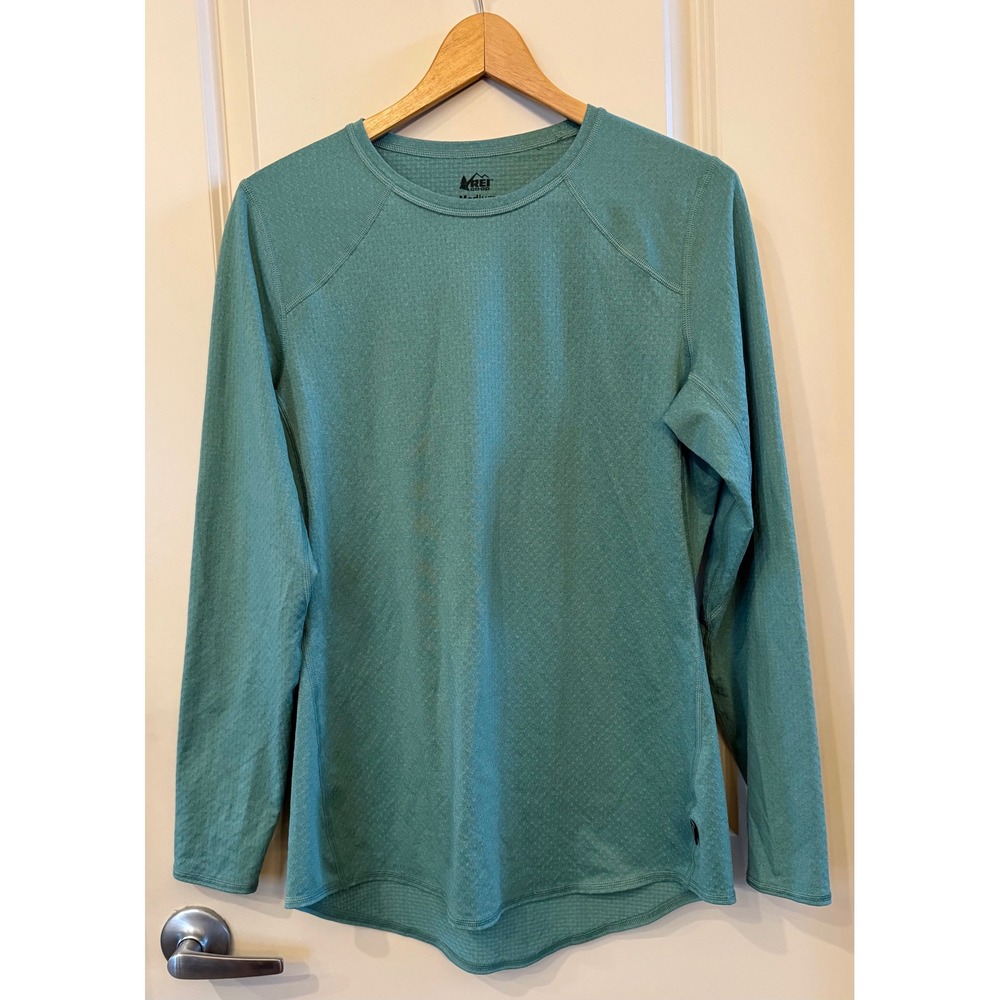 REI Co-op Women's Teal Green Textured LS Performance Baselayer Shirt Size M